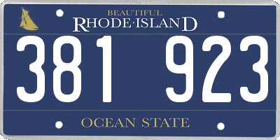 RI license plate 381923