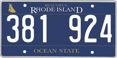 RI license plate 381924