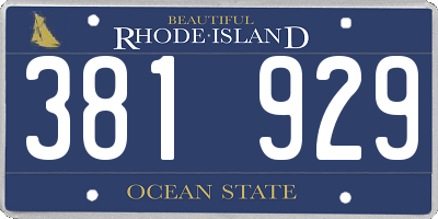 RI license plate 381929