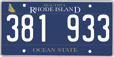 RI license plate 381933