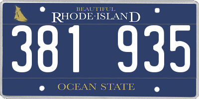 RI license plate 381935
