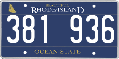 RI license plate 381936