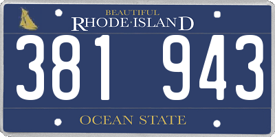 RI license plate 381943