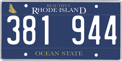 RI license plate 381944
