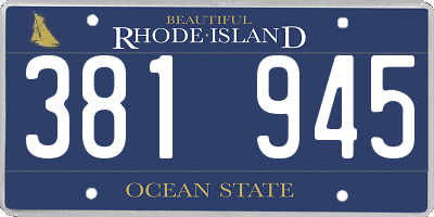 RI license plate 381945