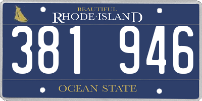 RI license plate 381946