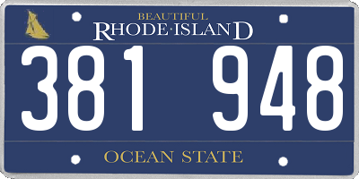 RI license plate 381948