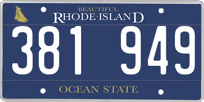 RI license plate 381949