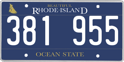 RI license plate 381955