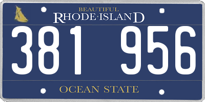 RI license plate 381956