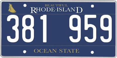 RI license plate 381959
