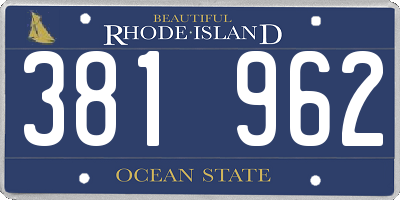 RI license plate 381962