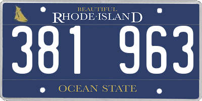 RI license plate 381963
