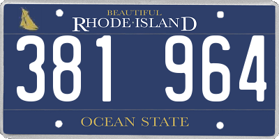 RI license plate 381964