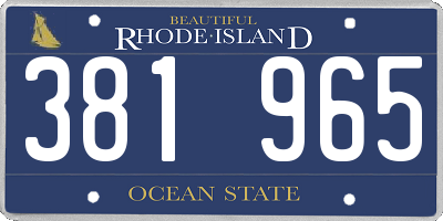 RI license plate 381965