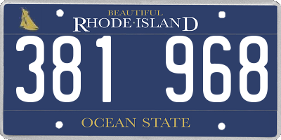 RI license plate 381968