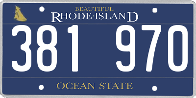 RI license plate 381970