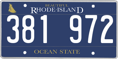 RI license plate 381972