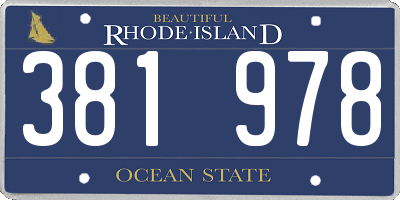 RI license plate 381978