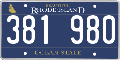 RI license plate 381980