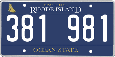 RI license plate 381981