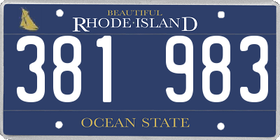 RI license plate 381983
