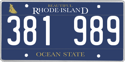 RI license plate 381989