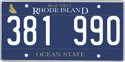 RI license plate 381990