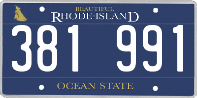 RI license plate 381991