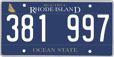RI license plate 381997