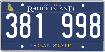 RI license plate 381998