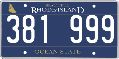 RI license plate 381999