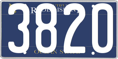 RI license plate 3820