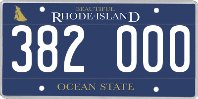 RI license plate 382000
