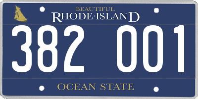 RI license plate 382001