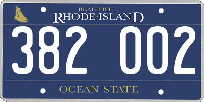RI license plate 382002