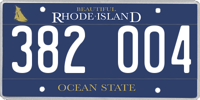 RI license plate 382004