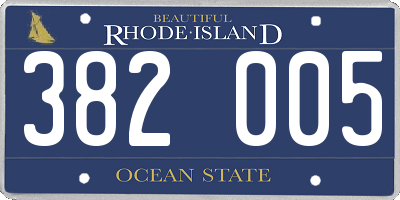 RI license plate 382005