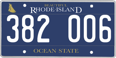 RI license plate 382006