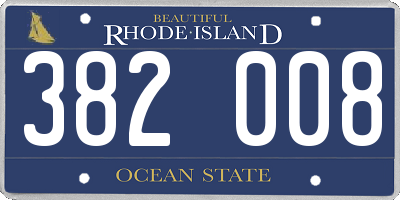 RI license plate 382008