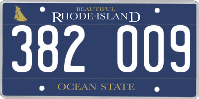 RI license plate 382009