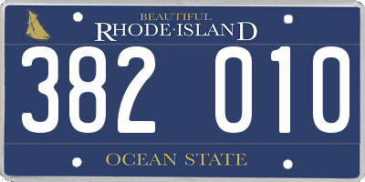 RI license plate 382010