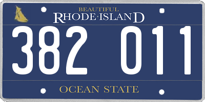 RI license plate 382011