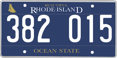 RI license plate 382015