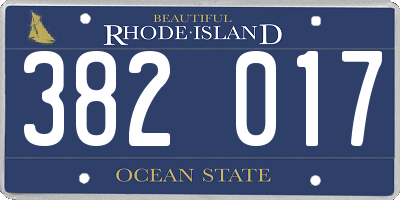 RI license plate 382017