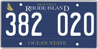 RI license plate 382020