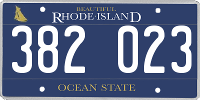 RI license plate 382023