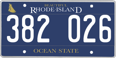 RI license plate 382026