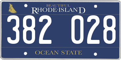 RI license plate 382028