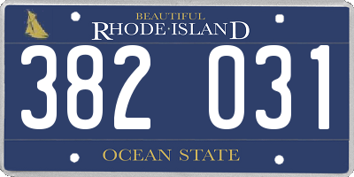 RI license plate 382031